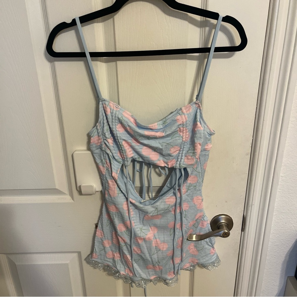 For Love And Lemons Blue and Pink swim dress